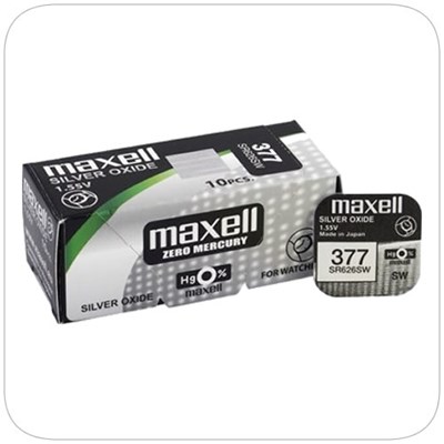 Z - MAXELL WATCH COIN BATTERY SILVER OXIDE (Box of 10) - MAXELL377