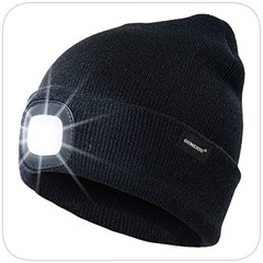 Winter Hat Black LED Beanie (Pack of 12)