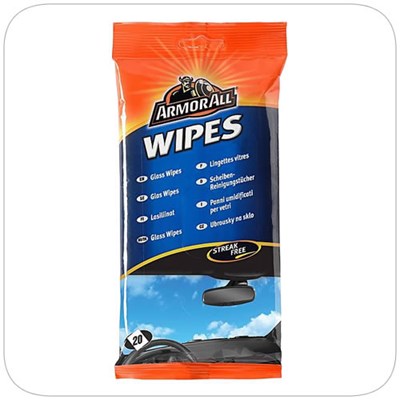 Armorall Wipes Glass Flow Pack of 20 (Box of 6) - Glass Flow Wipes Pack of 20