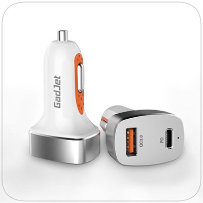 GadJet Rapid 2 Port 36W Car Charger Qc + Pd - Rapid 2 Port 36W Car Charger Qc + Pd