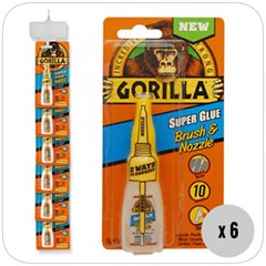 Superglue 2 In 1 Brush & Nozzle Set Clip Strip 12G