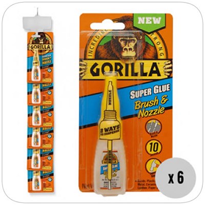 Superglue 2 In 1 Brush & Nozzle Set Clip Strip 12G - Superglue 2 In 1 Brush & Nozzle Set Clip Strip 12G