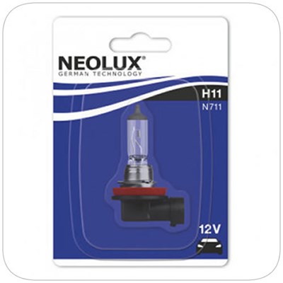 Neolux 12V 55W H11 Headlamp Bulbs (Pack of 10) - 12V 55W H11 Bulbs PGJ19-2 Bulb Blister Pack SINGL