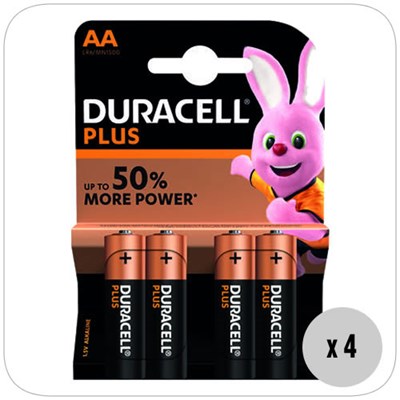 Duracell Plus AA Batteries 4Pk (Box of 20) - Plus AA Batteries (4Pk)