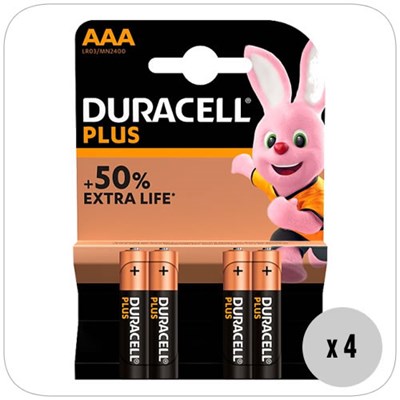Duracell Plus AAA Batteries 4Pk (Box of 10) - Plus AAA Batteries (4Pk)