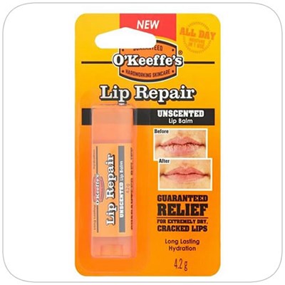 OKeeffe Lip Repair 4.2g Stick Unscented (Box of 6) - Lip Repair 4.2g Stick Unscented