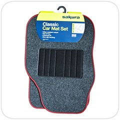 Budget Carpet Mat Set 4Pc Red (Box OF 10)