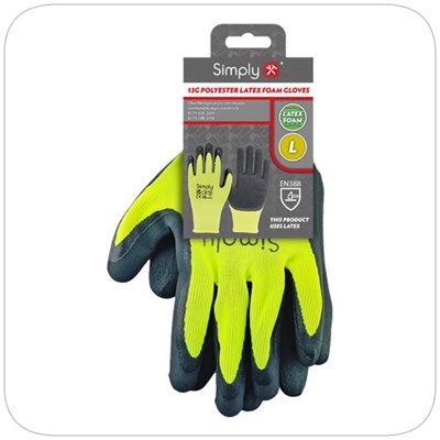 Simply Polyester Latex Foam Gloves (Box of 12)