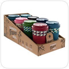 Bamboo Travel Mug 350ml Assorted Colours (Box of 8)