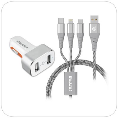 GadJet Multipack Cable + 2-USB Car Charger - Multipack Cable + 2-USB Car Charger